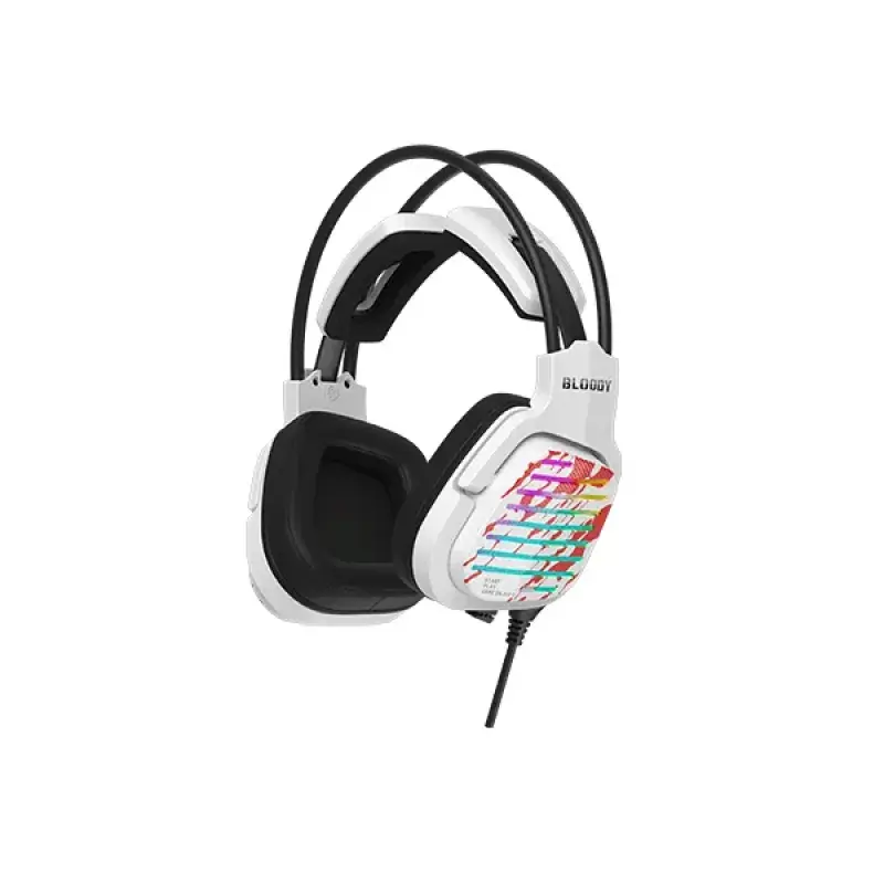 A4tech Bloody G565 RGB Backlight USB Gaming Headphone - White main view